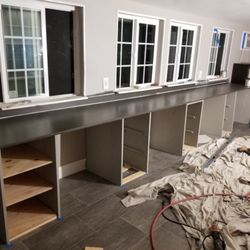 Solid Rock Construction - Custom counter and shelves for a homeschool.