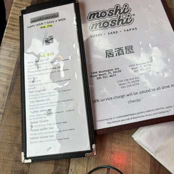 Moshi Moshi - Happy hour sushi (4-7pm) - Sushi Bars Near Me - Miami Beach, Florida