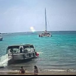 As we boarded our boat, two lights appeared on the horizon as if to guide us. As we boarded our boat, two lights appeared on the horizon as if to guide us.