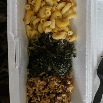 Africanne On Main Restaurant - Mac n cheese, spinach, veggie greens and red beans and rice. Cost 7:50 - African Near Me - Richmond, Virginia Africanne On Main Restaurant - Mac n cheese, spinach, veggie greens and red beans and rice. Cost 7:50 - African Near Me - Richmond, Virginia