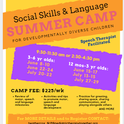 Pediatric Therapy Together - Social Skills and Language mini-summer camps