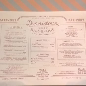Dennistoun Bar-B-Que - Slight increase in prices from last menu posted - Barbeque Near Me - Glasgow, GLG