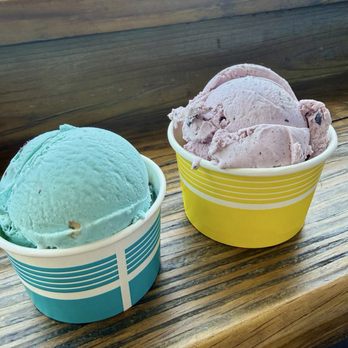 Holy Cow Creamery - Cookie Monster and Blueberry Cheesecake - Ice Cream & Frozen Yogurt Near Me - Kill Devil Hills, North Carolina