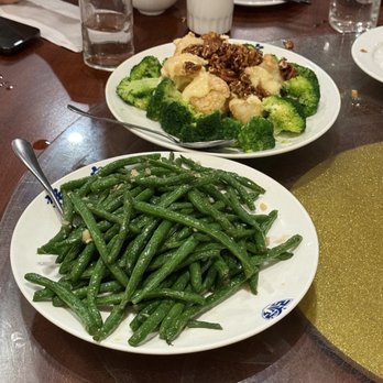 Congee Village - String bean and honey walnut shrimp - Cantonese Near Me - New York, New York Congee Village - String bean and honey walnut shrimp - Cantonese Near Me - New York, New York