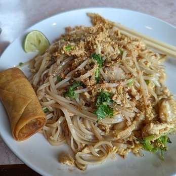Thai Pepper Bloomington - Pad Thai with side of egg rolls - Thai Near Me - Bloomington, Minnesota