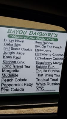 Menu photo 5 Bayou Daiquiris Metairie, LA