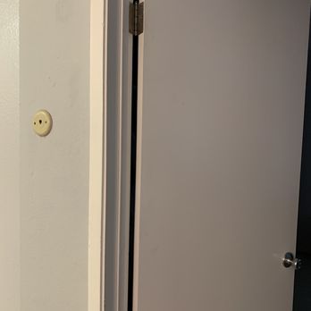 CW Handyman - Door hinge is fixed (All of its screw holes got bigger and screws came out) - Handyman Near Me