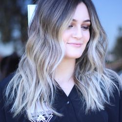 Lauren Frances Hair - Lauren's signature foilayage technique. Starting from dark brown. 1 session 5hrs. $100/hr