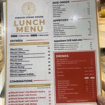 Hibachi Steakhouse - Lunch menu - Japanese Near Me - Anaheim, California