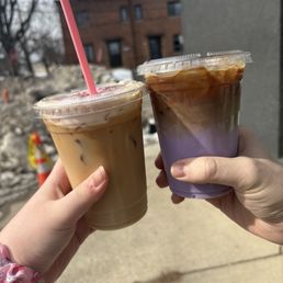 iced cookie milk latte and iced ube latte iced cookie milk latte and iced ube latte