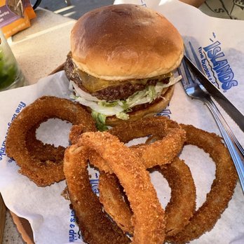 Islands Restaurant - Wave Burger w/ Onion Rings - Burgers Near Me - Avondale, Arizona Islands Restaurant - Wave Burger w/ Onion Rings - Burgers Near Me - Avondale, Arizona