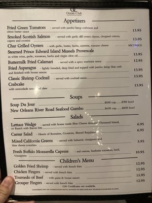 Menu photo 3 Ocean Club Restaurant Miramar Beach, FL Menu photo 3 Ocean Club Restaurant Miramar Beach, FL