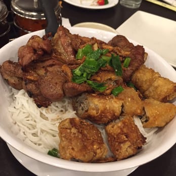 Mai's Restaurant - Pork with vermicelli and egg rolls - Vietnamese Near Me - Houston, Texas