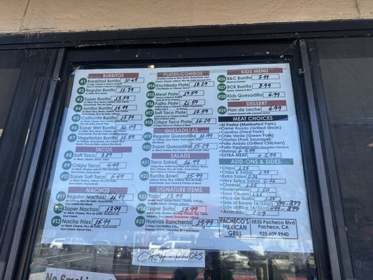 Menu photo 1 Pacheco’s Mexican Grill Pacheco, CA