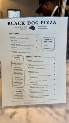 Menu photo 2 Black Dog Pizza Columbia, SC