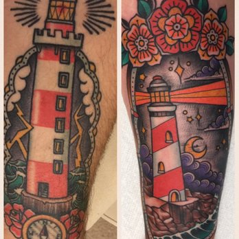 Rise Above Tattoo - Both done by Aaron. Left is my husband's that is healed (about a year). The right is mind that I just got done a couple of days ago. LOVE! - Art Galleries Near Me - Orlando, Florida