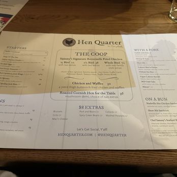 Hen Quarter - Menu - Southern Near Me - Alexandria, Virginia