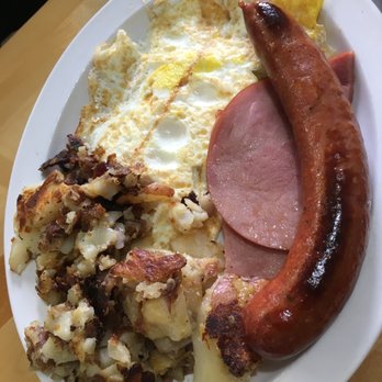 Tip Top Meats - Big John Breakfast Combo With Polish Sausage & Ham, over medium eggies - Meat Shops Near Me - Carlsbad, California Tip Top Meats - Big John Breakfast Combo With Polish Sausage & Ham, over medium eggies - Meat Shops Near Me - Carlsbad, California