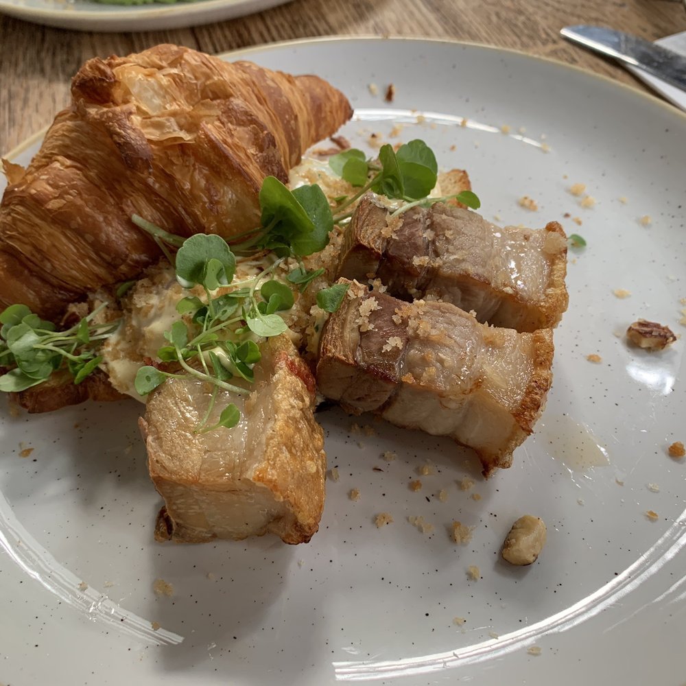 Coffee Anthology - Croissant Benny with pork belly - Cafes Near Me - Brisbane, QLD Coffee Anthology - Croissant Benny with pork belly - Cafes Near Me - Brisbane, QLD