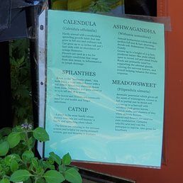 a menu on a door