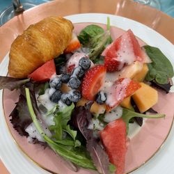 Miss Ashley's Tearoom & Cafe - Sweet summer fruit salad to die for with a honey glazed homemade croissant!