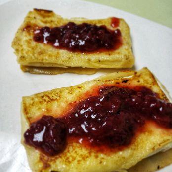 Florida Bakery & Deli - Cheese Blintzes w raspberry sauce - Bakeries Near Me - Florida, New York Florida Bakery & Deli - Cheese Blintzes w raspberry sauce - Bakeries Near Me - Florida, New York