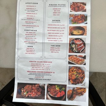 Hibachiana - Menu - Japanese Near Me - Baton Rouge, Louisiana
