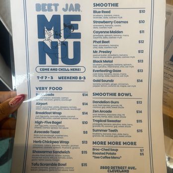 Beet Jar - Menu - Juice Bars & Smoothies Near Me - Cleveland, Ohio