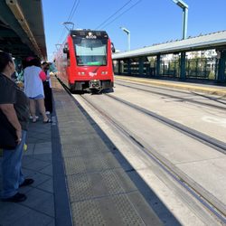 Fashion Valley Trolley Station and Transit Center - Incoming trolley