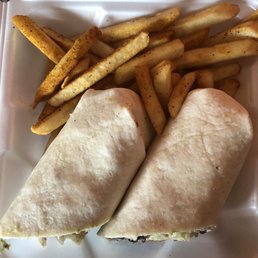 Falafel Wrap with fries