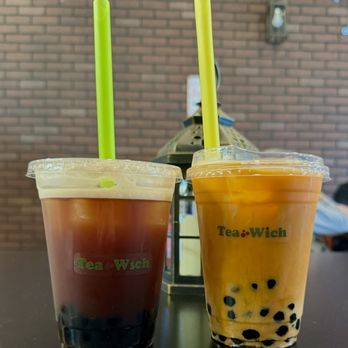 Teawich - Strawberry Black Tea and Thai Tea with Boba - Bubble Tea Near Me - Upland, California Teawich - Strawberry Black Tea and Thai Tea with Boba - Bubble Tea Near Me - Upland, California