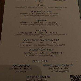 Sorrel - Menu for Winter 2021 - New American Near Me - San Francisco, California Sorrel - Menu for Winter 2021 - New American Near Me - San Francisco, California