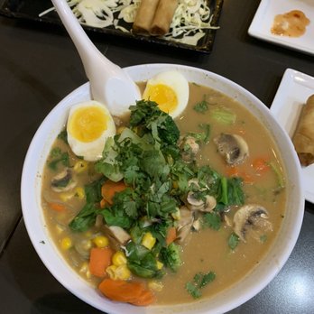 NUDO - Vegetable ramen with the tan tan broth and an added egg! - Asian Fusion Near Me - Spokane, Washington NUDO - Vegetable ramen with the tan tan broth and an added egg! - Asian Fusion Near Me - Spokane, Washington