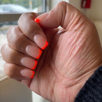 New Nail Time & Spa - Neon French Tip fill in.. - Nail Salons Near Me - Kendall Park, New Jersey