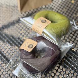 Ring - Baked Tofu Donuts - ube & matcha green tea donuts