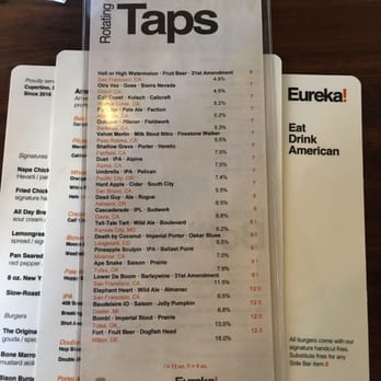 Eureka! - Rotating taps - American Near Me - Cupertino, California Eureka! - Rotating taps - American Near Me - Cupertino, California