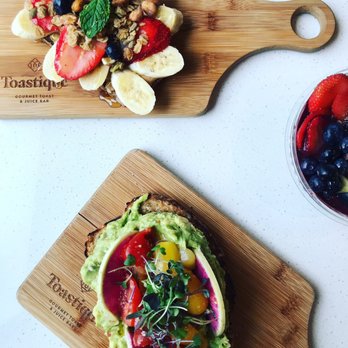 Toastique - Gourmet Toasts: PB Crunch on top and Avocado Smash on bottom. - Juice Bars & Smoothies Near Me - Washington, DC, District of Columbia