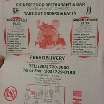 New Moon - Great food in the menu - Chinese Near Me - Naugatuck, Connecticut