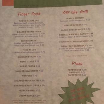 Wally's Bar - The food menu - Bars Near Me - Gladstone, Michigan Wally's Bar - The food menu - Bars Near Me - Gladstone, Michigan