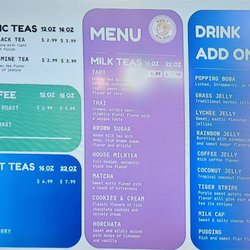 Bubble T - Menu as of 3/31/25
