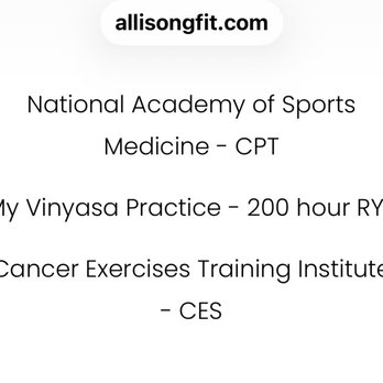 Allison G Fit - Posted with review 06/27/26 - Trainers Near Me - New York, New York