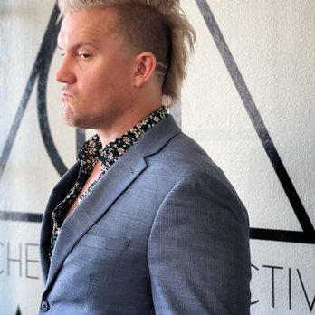 Joann at Alchemy - Mens Mohawk with platinum hair and taper - Hair Salons Near Me - Fountain Valley, California Joann at Alchemy - Mens Mohawk with platinum hair and taper - Hair Salons Near Me - Fountain Valley, California