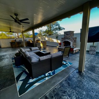 Falcon Hardscapes - a patio with a grill and seating area - General Contractors Near Me - Beaumont, California Falcon Hardscapes - a patio with a grill and seating area - General Contractors Near Me - Beaumont, California