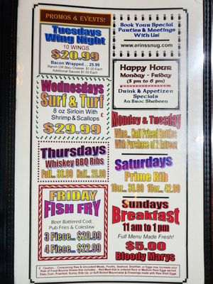 Menu photo 6 Erin's Snug Irish Pub Madison, WI