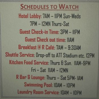 R Nite Star Inn - Days & Times for things going on around R Nite Star Inn & Suite - Hotels Near Me - Arlington, Texas