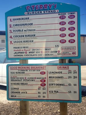 Menu photo 1 P. Terry's Burger Stand Austin, TX Menu photo 1 P. Terry's Burger Stand Austin, TX