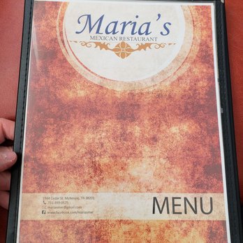 Marias Mexican Restaurant - Maria's menu pics by Gayford and Mike - Mexican Near Me - McKenzie, Tennessee Marias Mexican Restaurant - Maria's menu pics by Gayford and Mike - Mexican Near Me - McKenzie, Tennessee