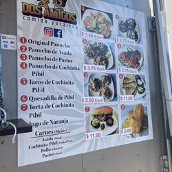 Los Dos Amigos - Current menu