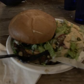 Curbside Bistro  - First burger...burnt meat - French Near Me