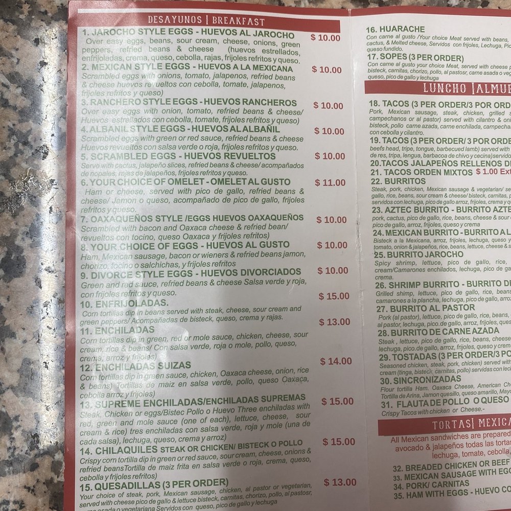 El Jarocho - menu - Mexican Near Me - Philadelphia, Pennsylvania